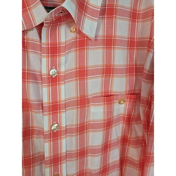 Orvis Shirt Mens L Long Sleeve Button Down Plaid Red/Orange/White Classic Cotton - Picture 7 of 13